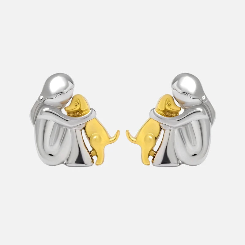 Pendientes de Aro en Plata y Oro Bicolor