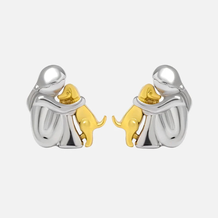 Pendientes de Aro en Plata y Oro Bicolor