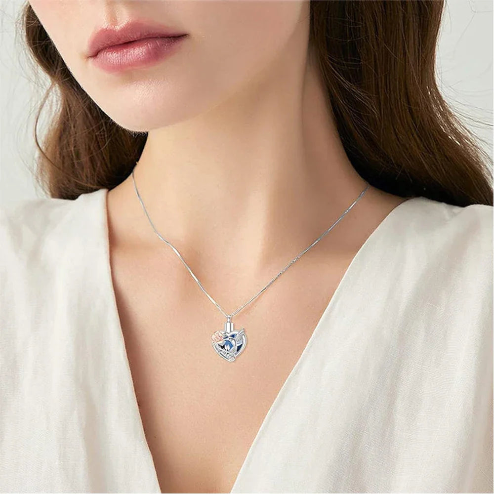 Collar Urna Corazón Colibrí