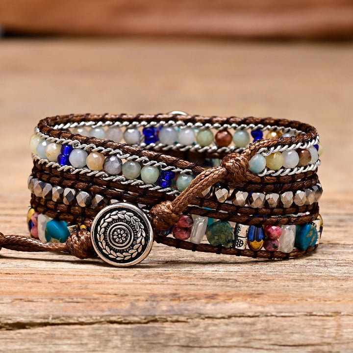 Pulsera de Calcita Azul y Amazonita