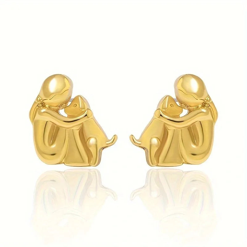 Pendientes de Aro en Plata y Oro Bicolor