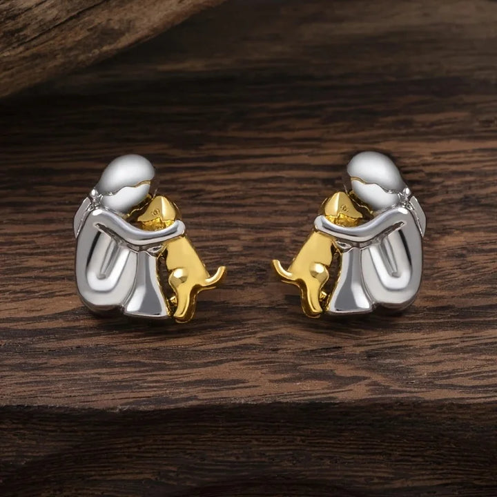 Pendientes de Aro en Plata y Oro Bicolor