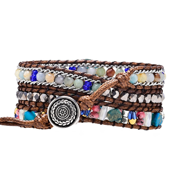 Pulsera de Calcita Azul y Amazonita