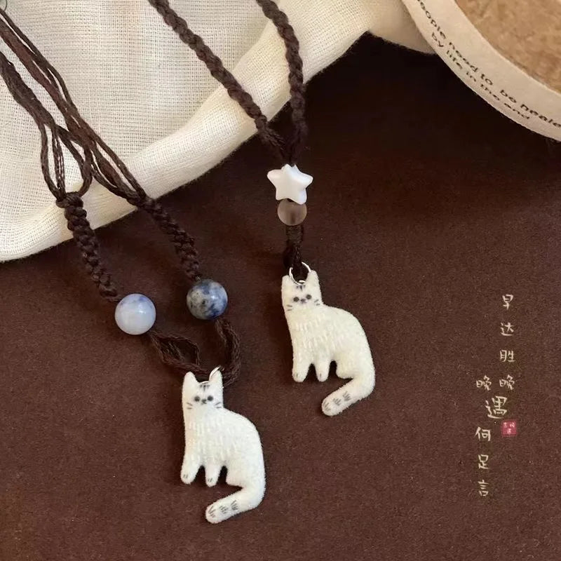 Collar con Colgante de Estrella de Gato Vintage