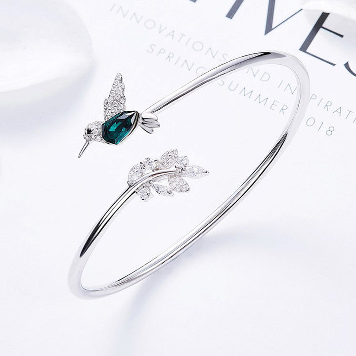 Anillo Ajustable de Colibrí con Diamante de Strass
