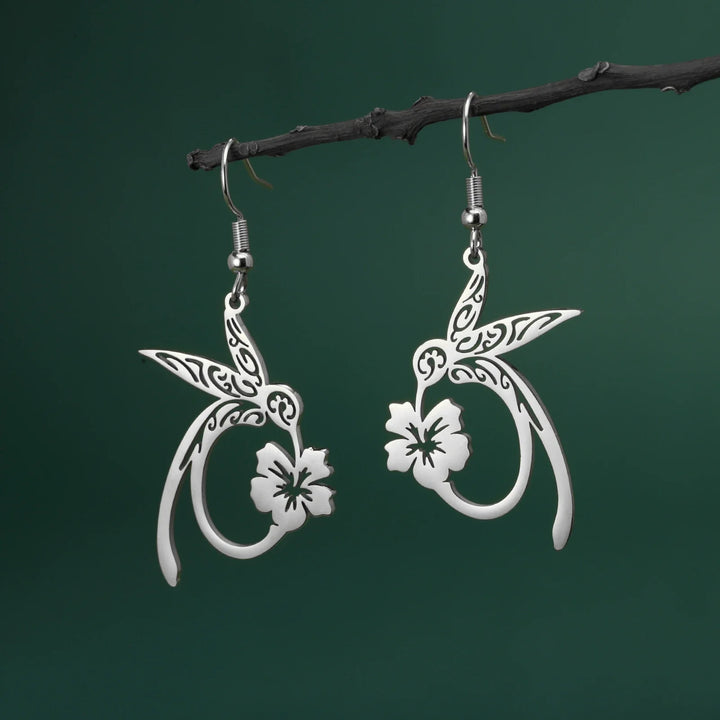 Pendientes de Acero Inoxidable con Espíritu de Colibrí