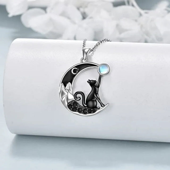 Collar de Péndulo de Cristal de Gato Negro