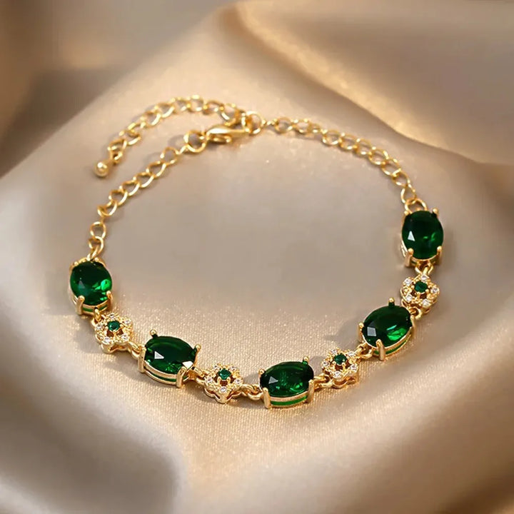 Pulsera de Cristal Verde del Jardín Encantado