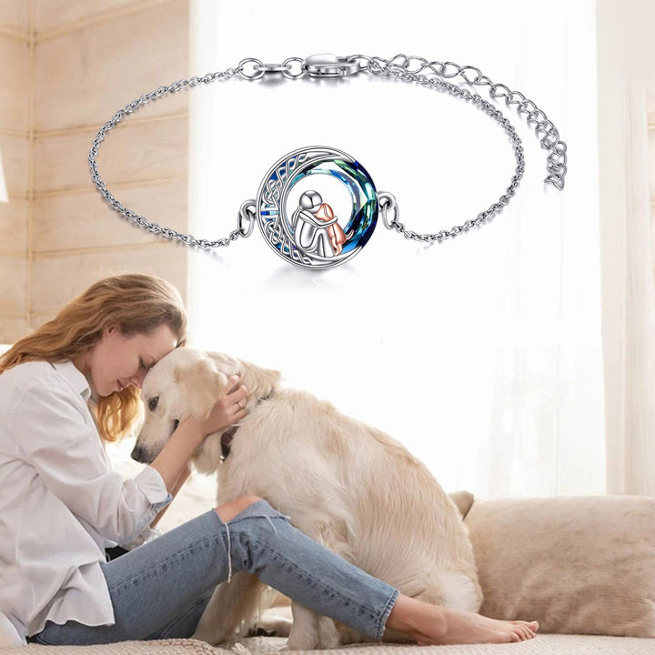 Pulsera de Encanto para Perro Ajustable de Plata Esterlina