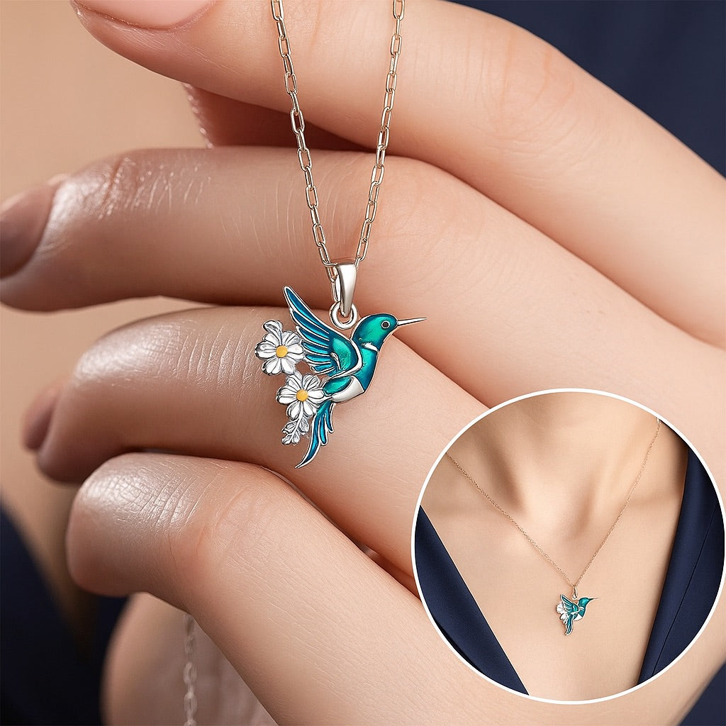 Hermosa Collar de Colibrí con Pendientes de Regalo – Oferta por Tiempo Limitado