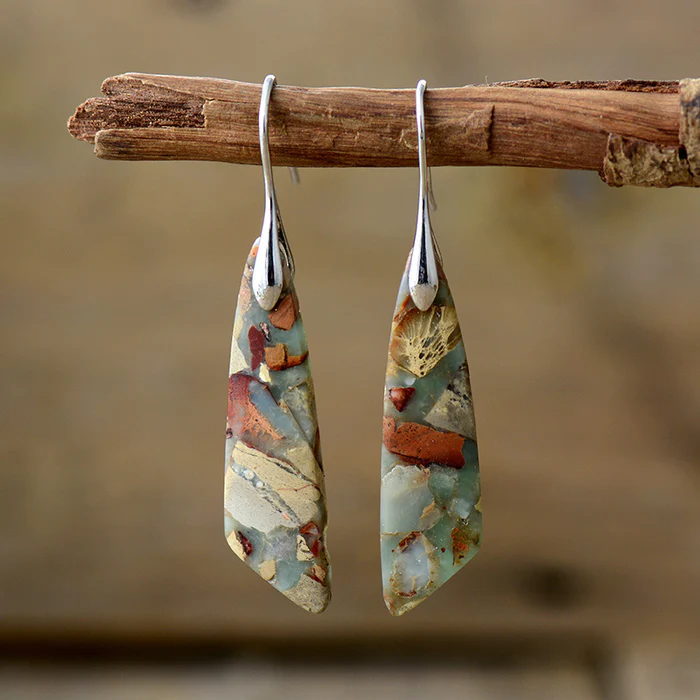 Pendientes de Piedra Natural Vintage