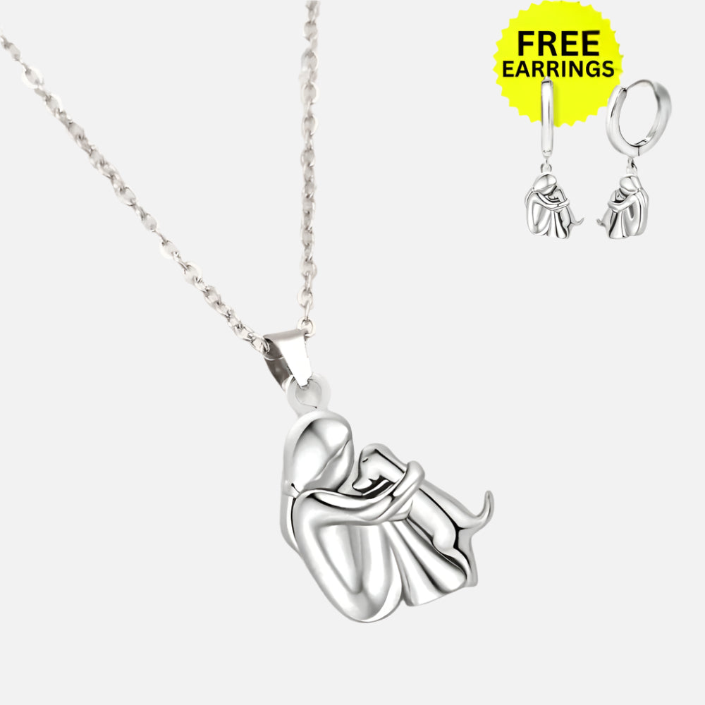 Collar con Colgante de Abrazo y Pendientes de Regalo – Oferta por Tiempo Limitado