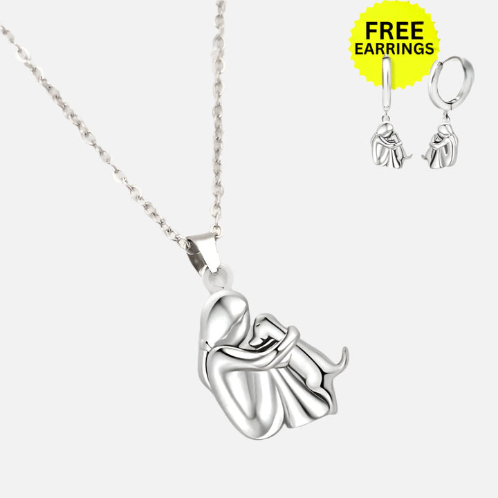 Collar con Colgante de Abrazo y Pendientes de Regalo – Oferta por Tiempo Limitado