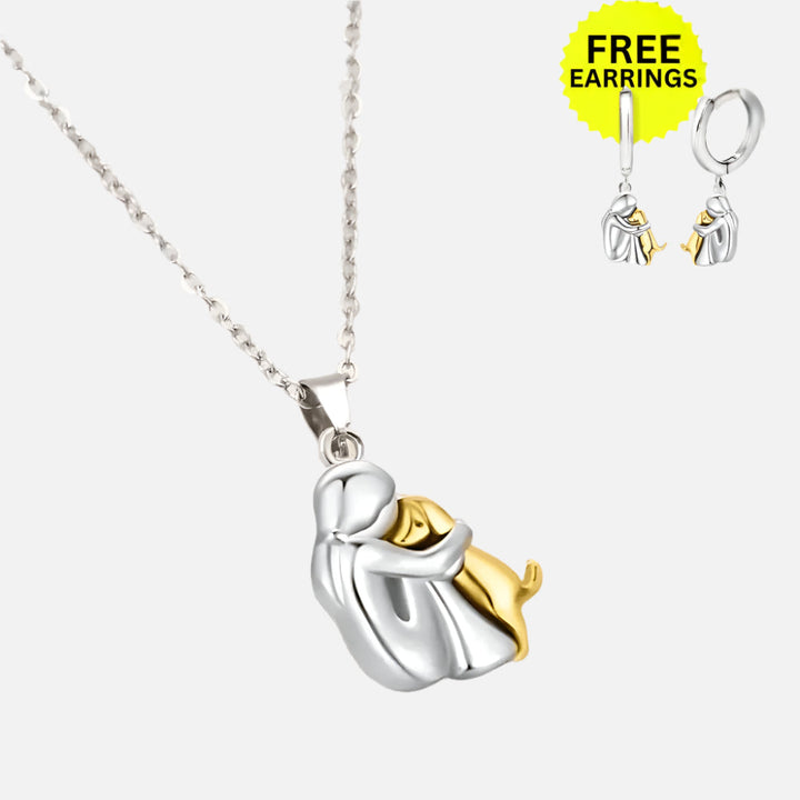 Collar con Colgante de Abrazo y Pendientes de Regalo – Oferta por Tiempo Limitado