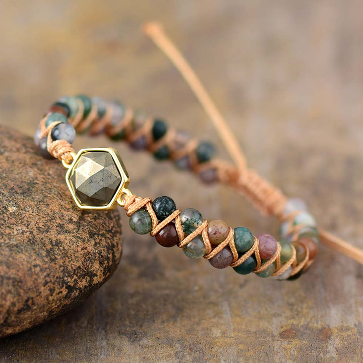 Pulsera Hexagonal de Labradorita